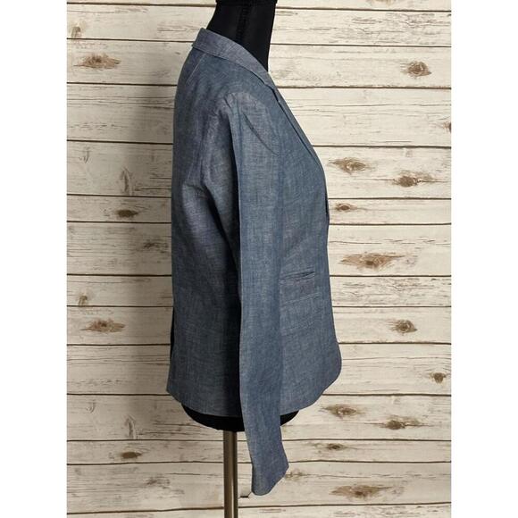 J. Crew classic preppy cotton chambray single-breasted 'Schoolboy' blazer Size 2 - Picture 6 of 10